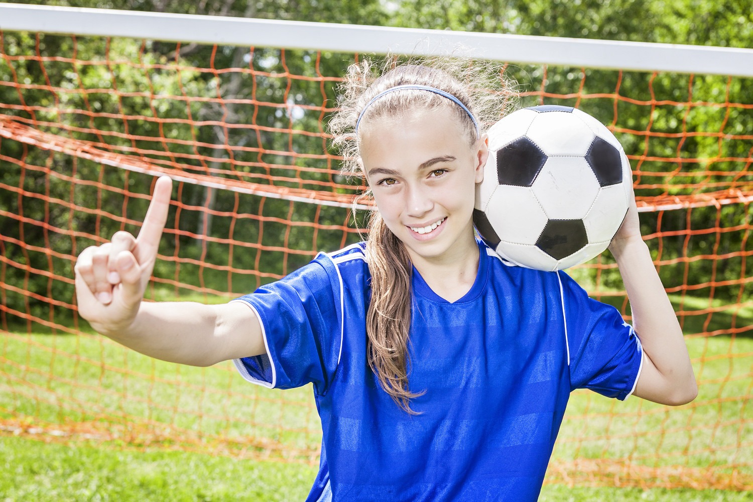 Young female soccer player